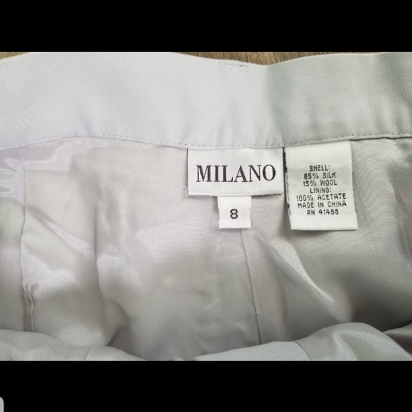 MILANO Silk Wool Blend Pants size 8 - Picture 2 of 4